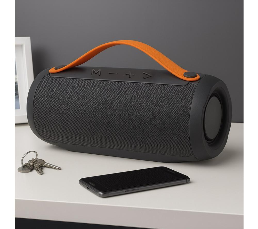 MENKIND Boom Portable Bluetooth Speaker - Grey & Orange image number 3 of 7