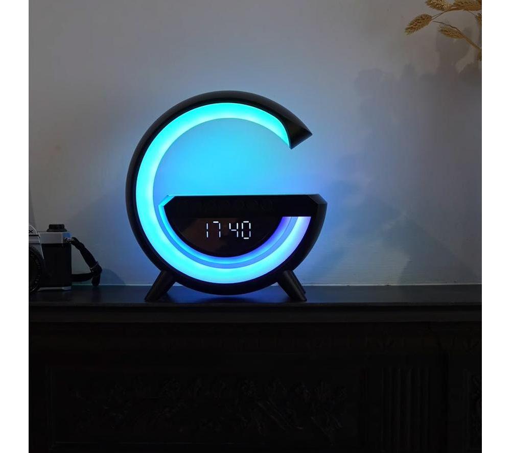RED5 Light Up Wireless Charging Alarm Clock Speaker - Black image number 4 of 10