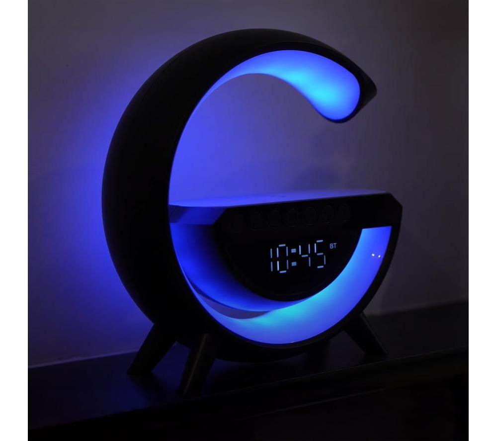 RED5 Light Up Wireless Charging Alarm Clock Speaker - Black image number 6 of 10