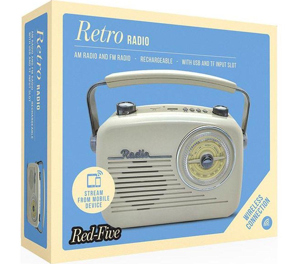 MENKIND Red5 Retro FM Bluetooth Radio - Beige image number 8 of 8
