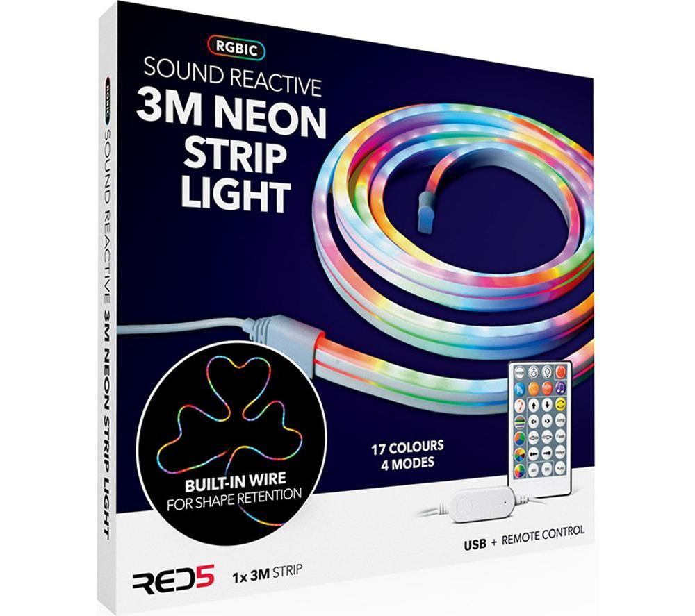 MENKIND RED5 Sound Reactive RGBIC Neon Strip Light - 3 m image number 3 of 8