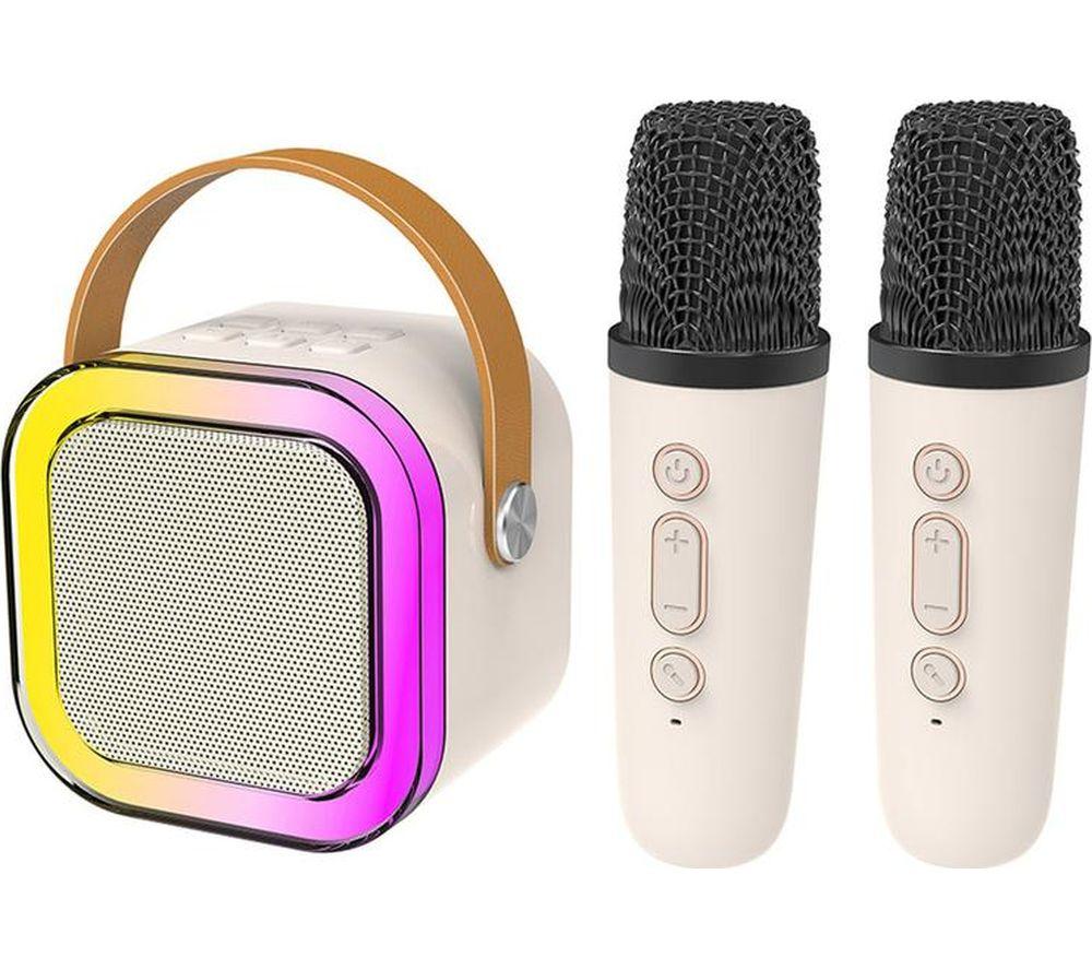 Red5 Dual Mini Portable Bluetooth Karaoke Set - Beige, Cream
