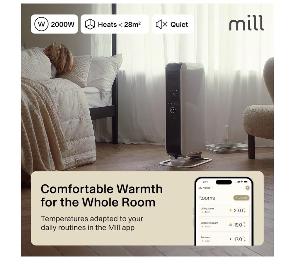 MILL Gentle Air Smart Oil-Filled Radiator - White image number 3 of 8