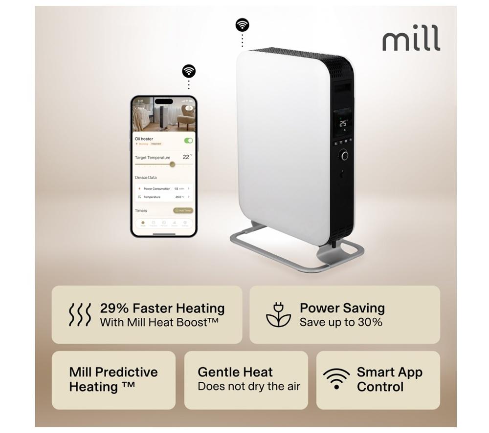 MILL Gentle Air Smart Oil-Filled Radiator - White image number 4 of 8