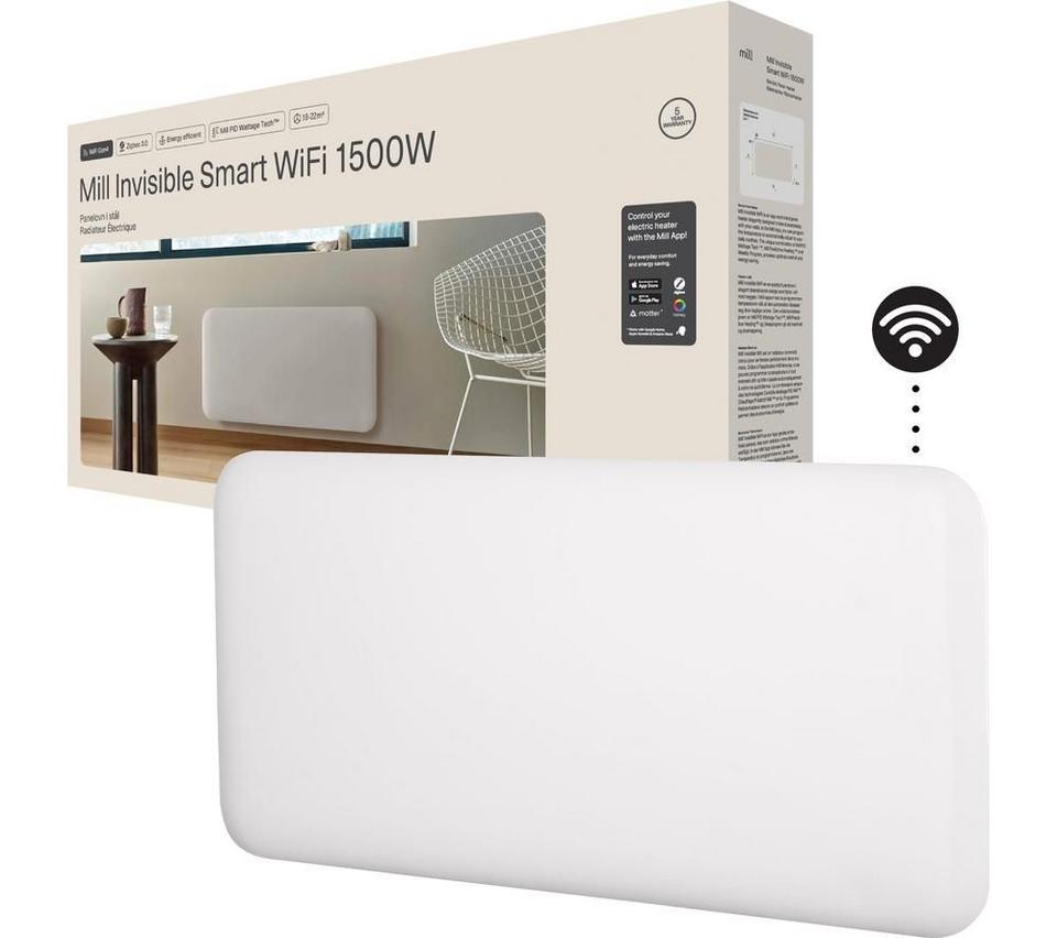 MILL Invisible PA1500WIFI4A 1500 W Gen 4 Smart WiFi Panel Heater - White