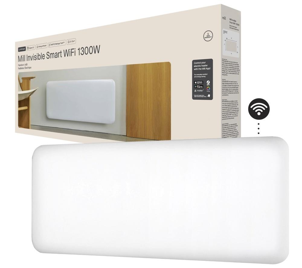 MILL Invisible Smart WiFi Panel Heater - White image number 5 of 7