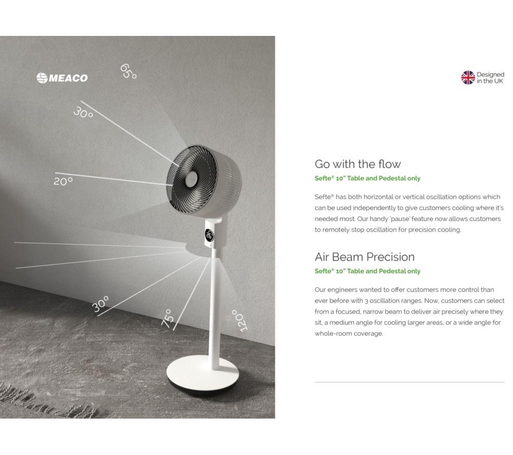 MEACO Sefte 10&rdquo; Pedestal Air Circulator Fan - White image number 4 of 6