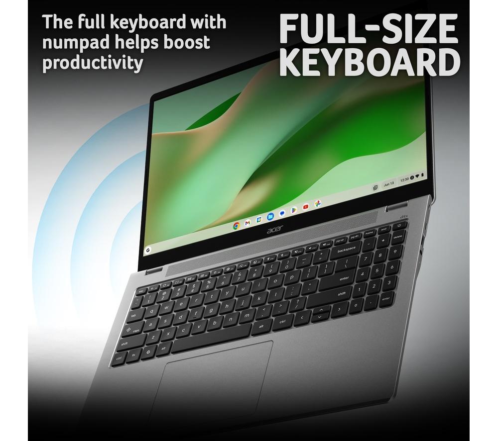 ACER 315 15.6" Chromebook - Intel&reg; N50, 64 GB eMMC, Silver image number 4 of 7