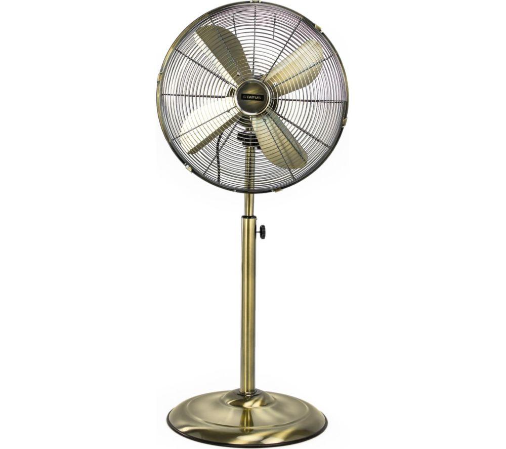 STATUS S16ASTANDFAN1PKB 16inch Antique Brass Pedestal Fan - Brass