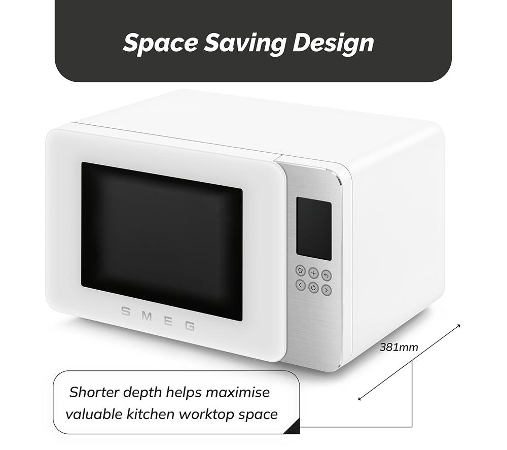 SMEG Collezione MOC01WHMUK Microwave with Grill - White image number 3 of 8