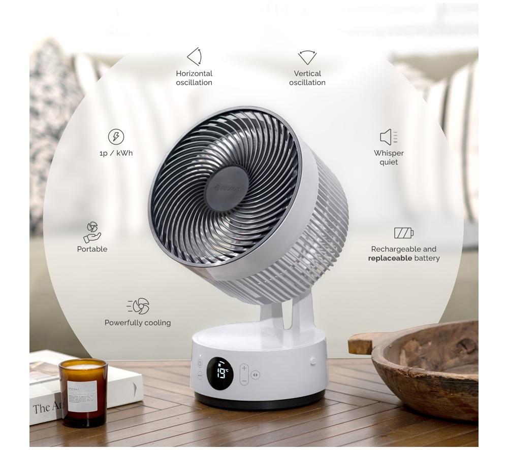 MEACO Sefte 8&rdquo; Table Air Circulator Fan - White image number 7 of 10