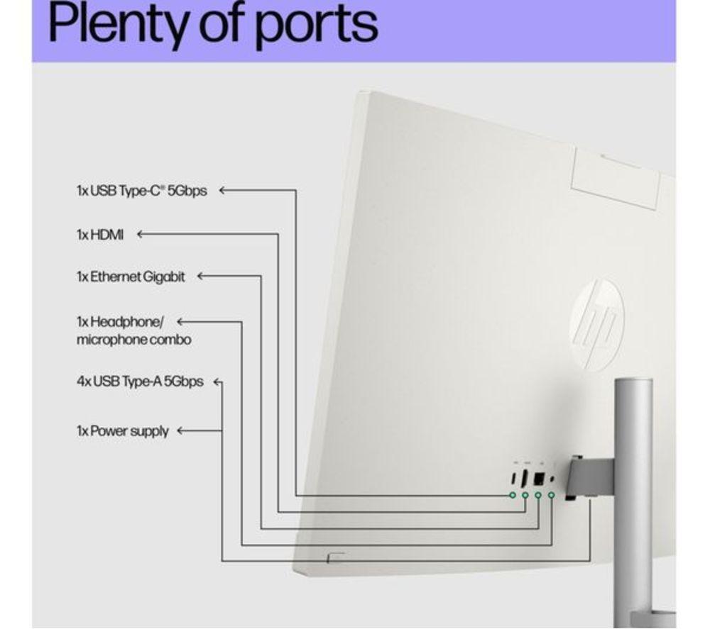 HP 27-cr0048na 27" Refurbished All-in-One PC - Intel&reg; Core&trade; i7, 1 TB SSD, White (Excellent Condition) image number 7 of 10