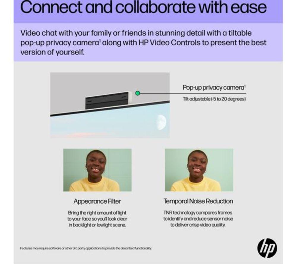 HP 27-cr0048na 27" Refurbished All-in-One PC - Intel&reg; Core&trade; i7, 1 TB SSD, White (Excellent Condition) image number 8 of 10