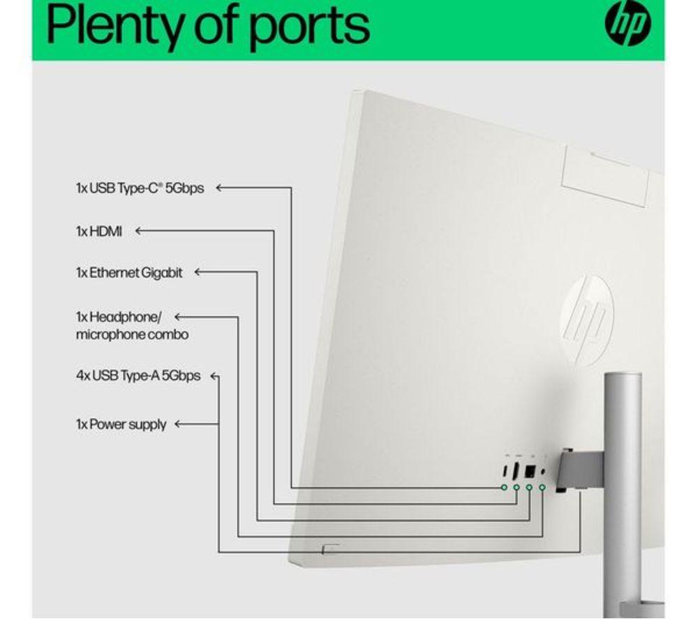 HP 24-cr0058na 23.8" Refurbished All-in-One PC - Intel&reg; Core&trade; i3, 512 GB SSD, Shell White (Excellent Condition) image number 3 of 28