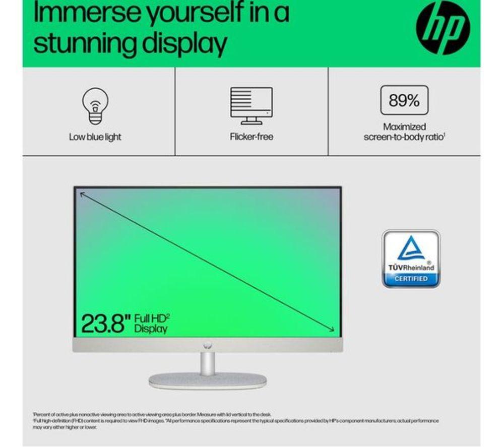 HP 24-cr0058na 23.8" Refurbished All-in-One PC - Intel&reg; Core&trade; i3, 512 GB SSD, Shell White (Excellent Condition) image number 4 of 28