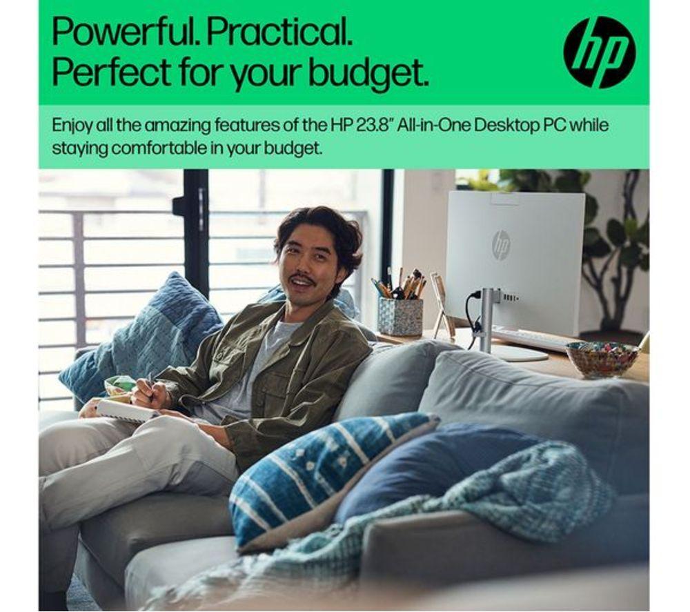 HP 24-cr0058na 23.8" Refurbished All-in-One PC - Intel&reg; Core&trade; i3, 512 GB SSD, Shell White (Excellent Condition) image number 15 of 28