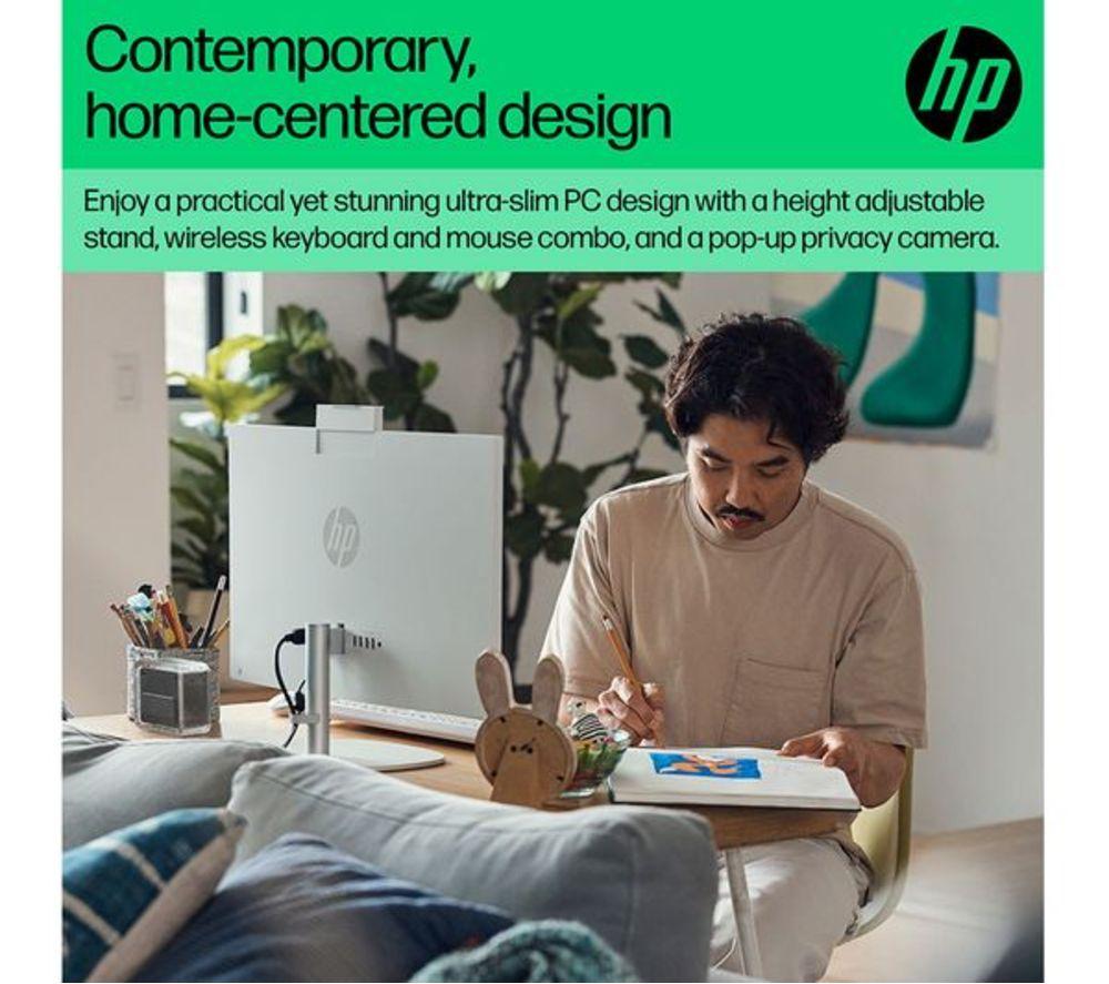 HP 24-cr0058na 23.8" Refurbished All-in-One PC - Intel&reg; Core&trade; i3, 512 GB SSD, Shell White (Excellent Condition) image number 16 of 28