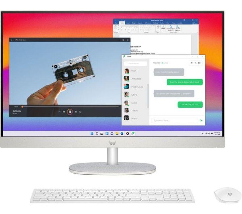 HP 27-cr0051na 27" Refurbished All-in-One PC - AMD Ryzen 7, 1 TB SSD, White (Very Good Condition) image number 2 of 24