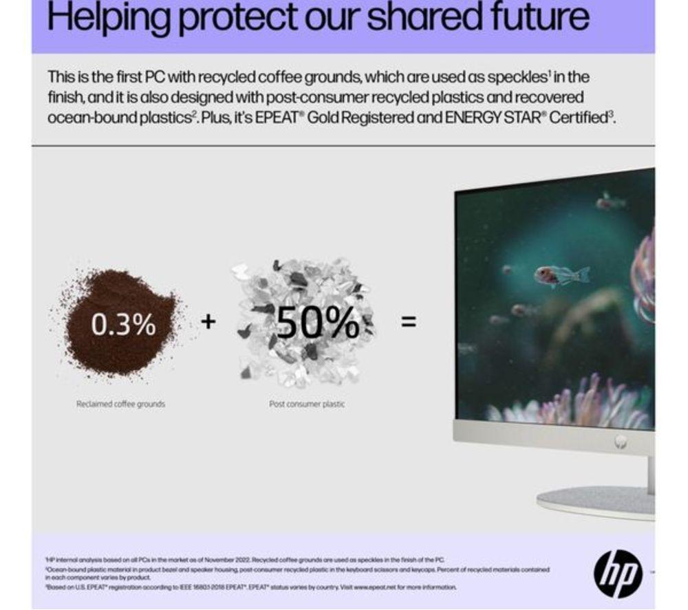 HP 27-cr0048na 27" Refurbished All-in-One PC - Intel&reg; Core&trade; i7, 1 TB SSD, White (Very Good Condition) image number 9 of 15