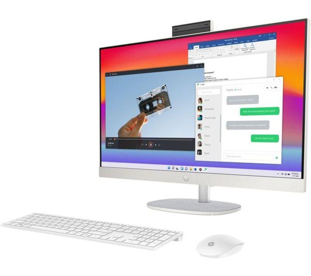 HP 24-cr0048na 23.8" Refurbished All-in-One PC - Intel&reg; Core&trade; i5, 1 TB SSD, White (Very Good Condition) image number 3 of 27