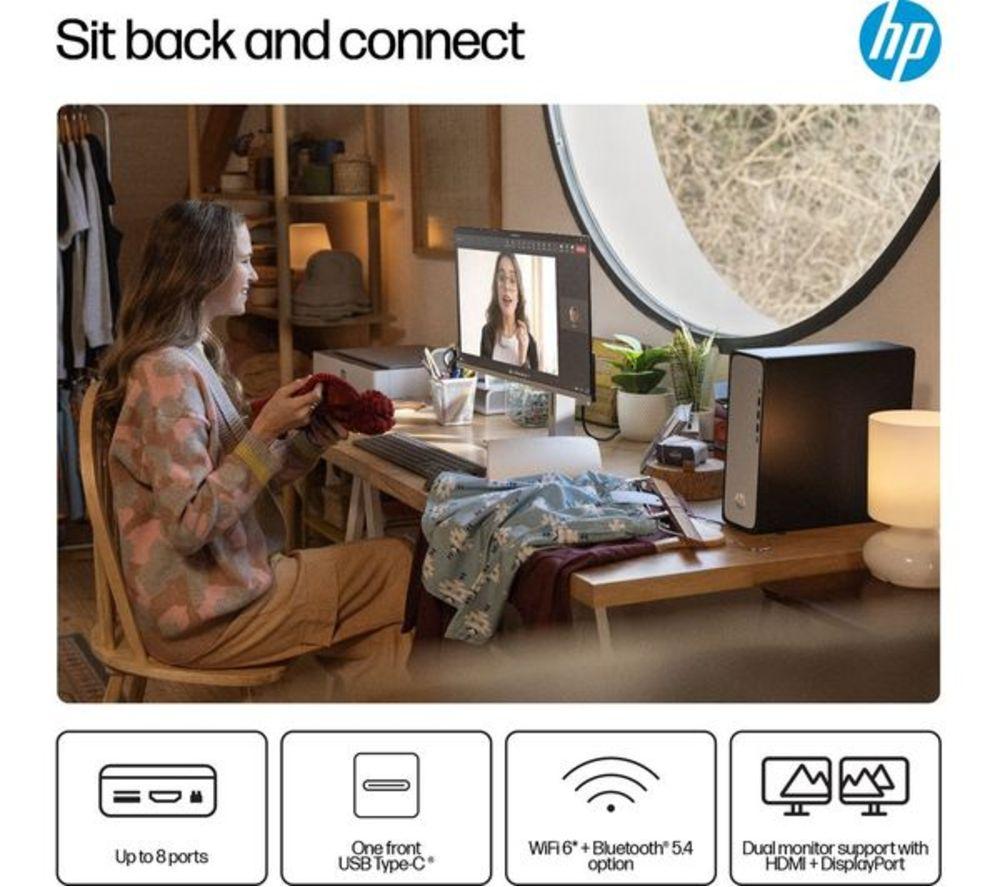 HP OmniDesk Slim S03-0005na Refurbished Desktop PC - Intel&reg; 300, 256 GB SSD, Black (Very Good Condition) image number 5 of 5
