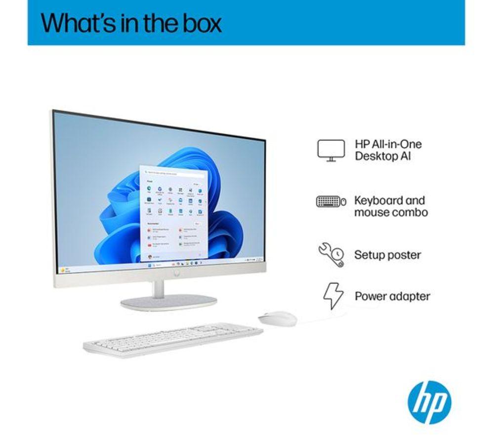 HP 24-cr2002na 23.8" Refurbished All-in-One PC - Intel&reg; Core&trade; Ultra 5, 1 TB SSD, White (Very Good Condition) image number 7 of 13