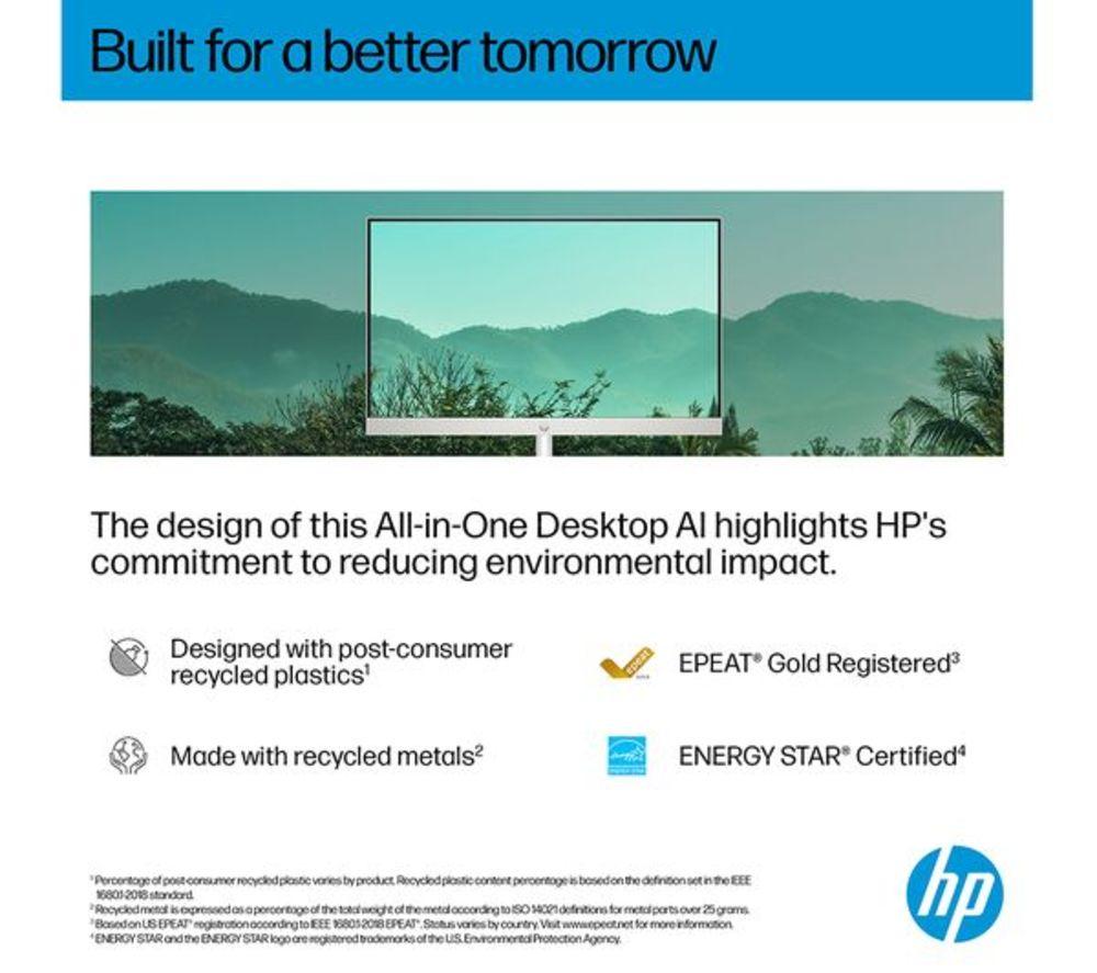 HP 24-cr2002na 23.8" Refurbished All-in-One PC - Intel&reg; Core&trade; Ultra 5, 1 TB SSD, White (Very Good Condition) image number 8 of 13