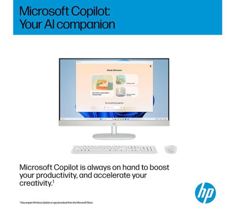HP 24-cr2002na 23.8" Refurbished All-in-One PC - Intel&reg; Core&trade; Ultra 5, 1 TB SSD, White (Very Good Condition) image number 10 of 13