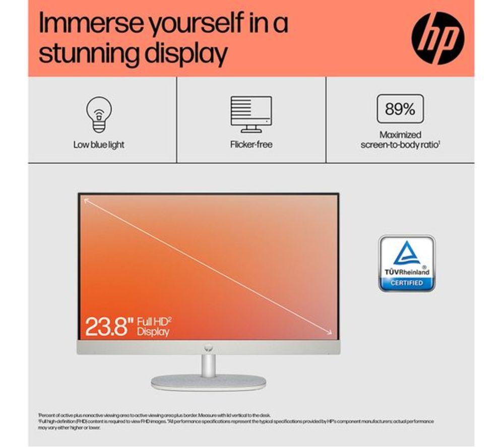 HP 24-cr0065na 23.8" Refurbished All-in-One PC - AMD Ryzen 7, 1 TB SSD, White (Very Good Condition) image number 17 of 22