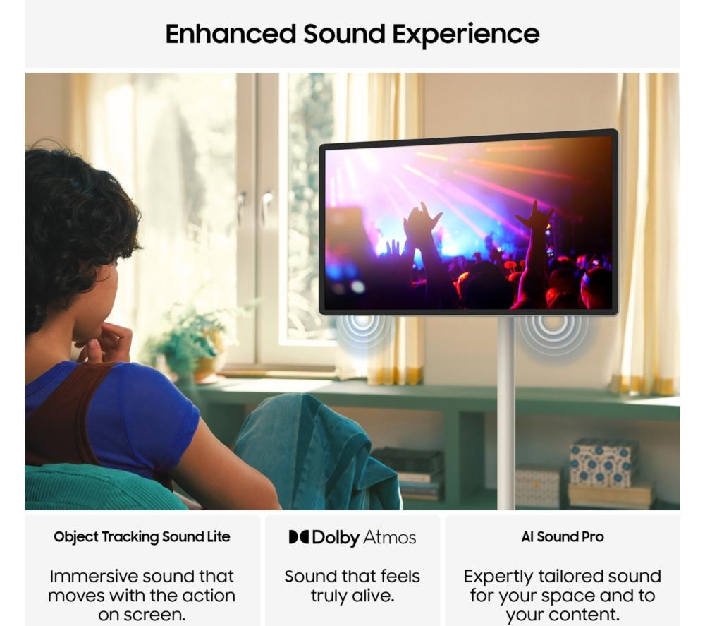 SAMSUNG The Movingstyle UE27LSM7FAXXXU 27" Smart Quad HD HDR LED TV - White image number 7 of 11