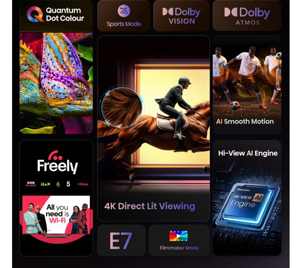 HISENSE E7Q 43" QLED 4K Smart AI TV - 43E71Q image number 3 of 14