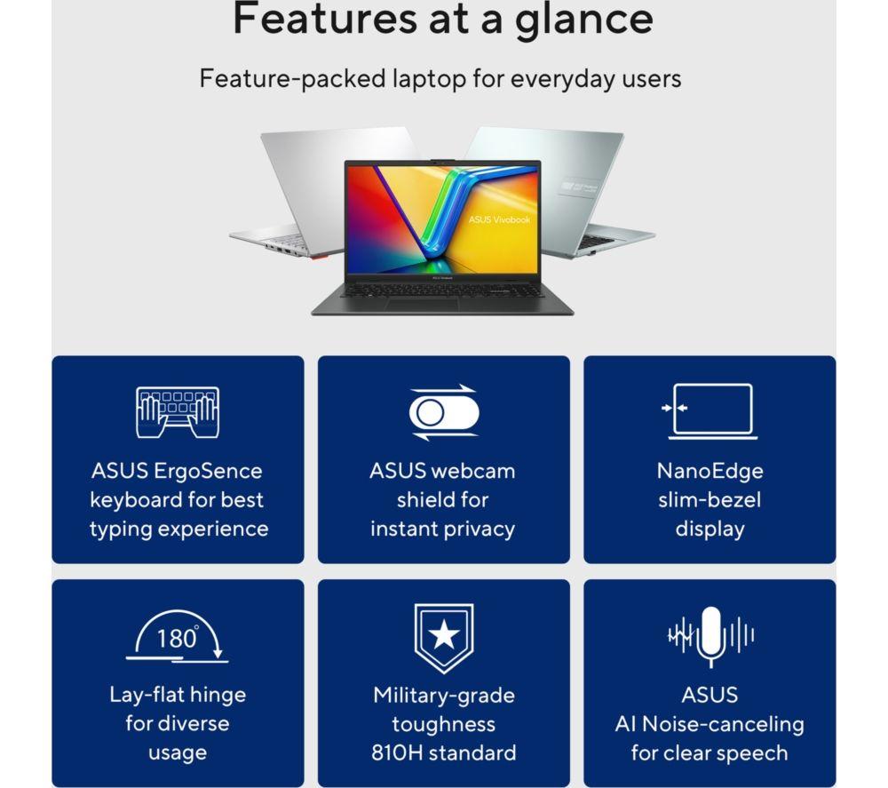ASUS Vivobook Go 15 E1504TA 15.6" Laptop - Intel&reg; Celeron&reg;, 128 GB UFS, Silver image number 9 of 13