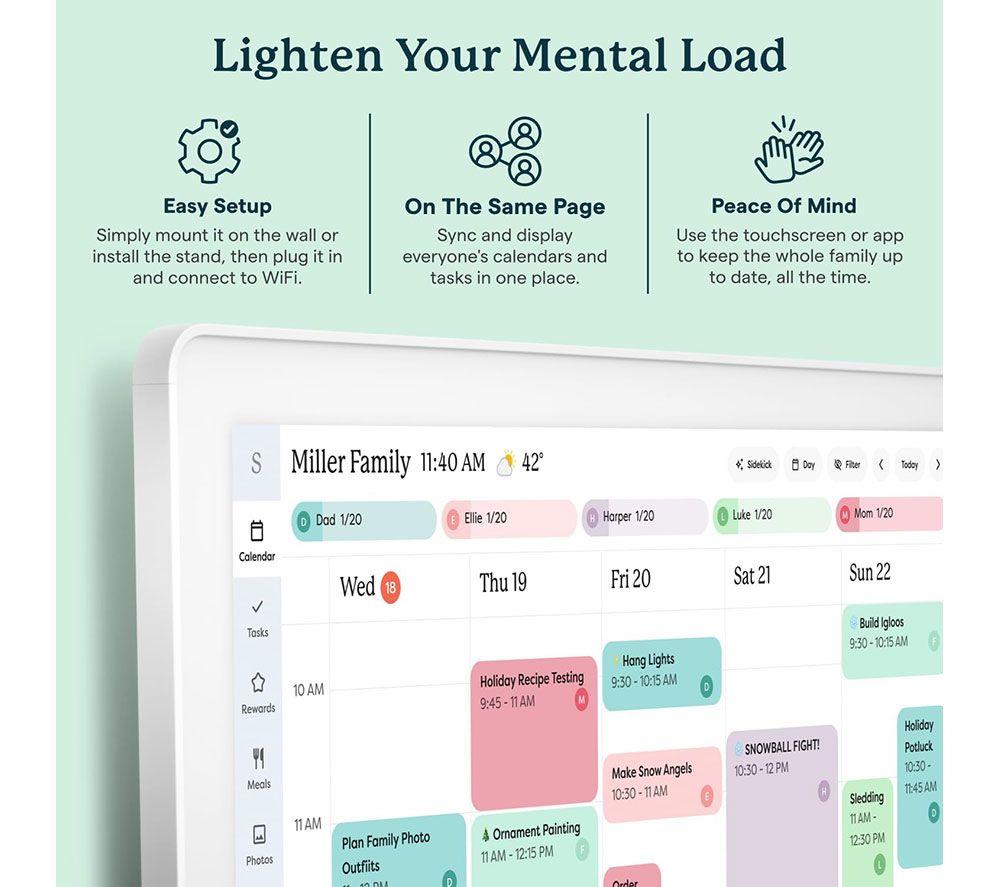 SKYLIGHT  Max 27" Smart Digital Calendar - White image number 7 of 8