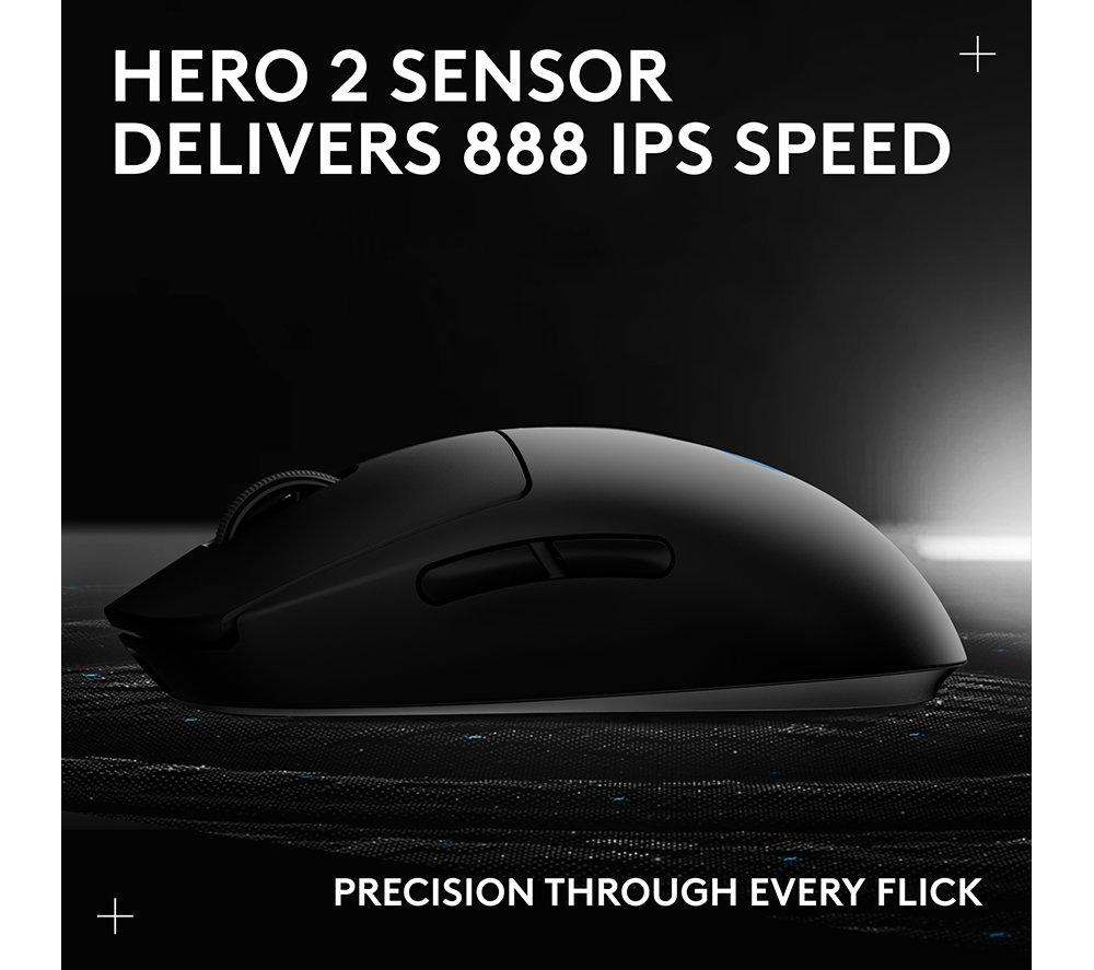 LOGITECH PRO 2 Lightspeed RGB Wireless Optical Gaming Mouse: 8K Edition - Black image number 11 of 12