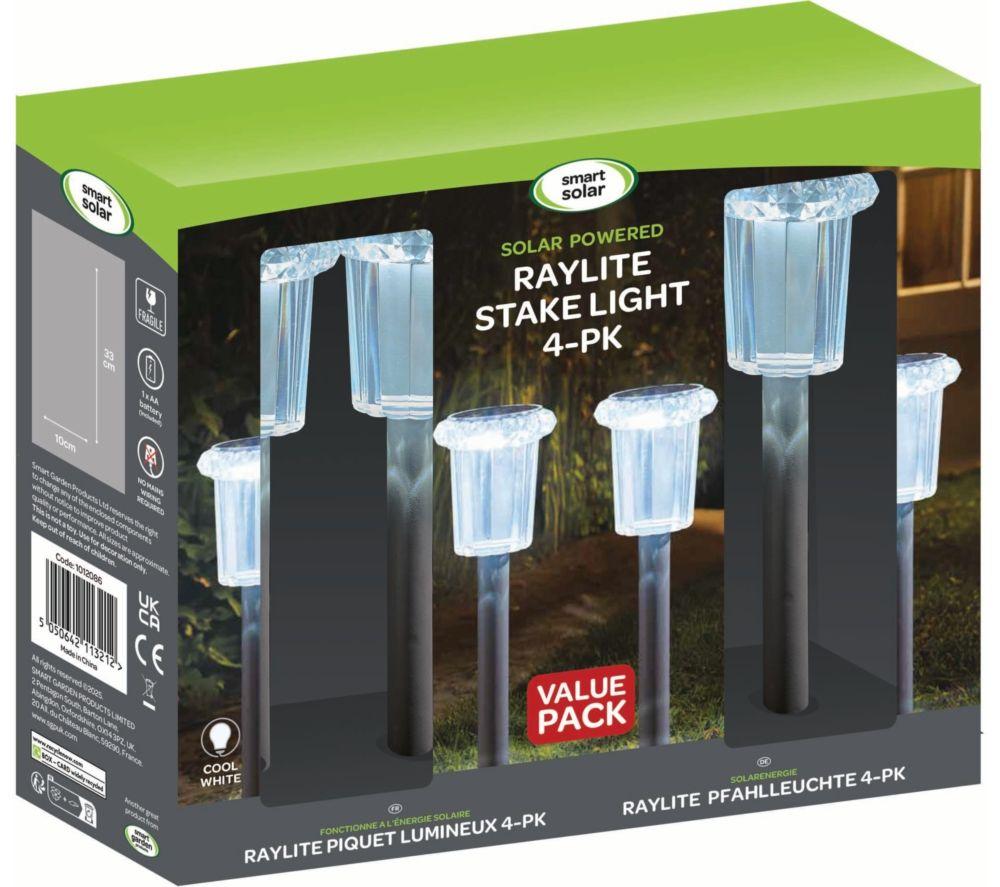 SMART GARDEN Raylite Solar Stake Light - Clear, Pack of 4 image number 2 of 2