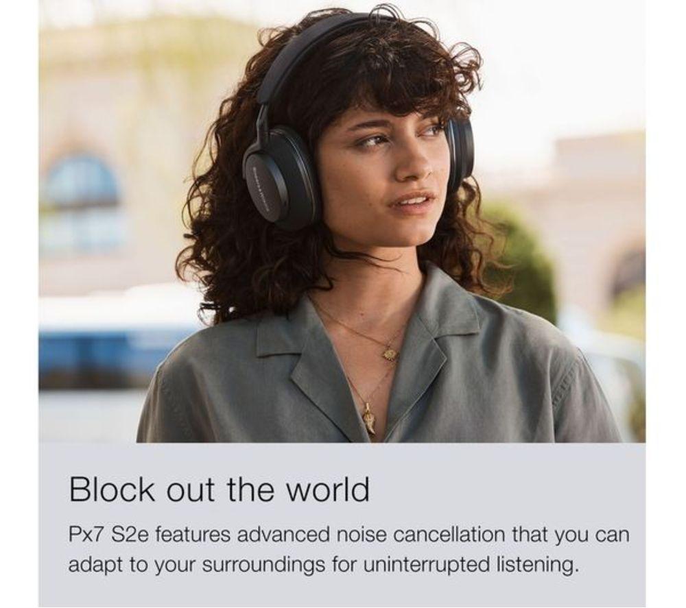 BOWERS&WILKINS Px7 S2e Wireless Bluetooth Noise-Cancelling Headphones - Black image number 8 of 10