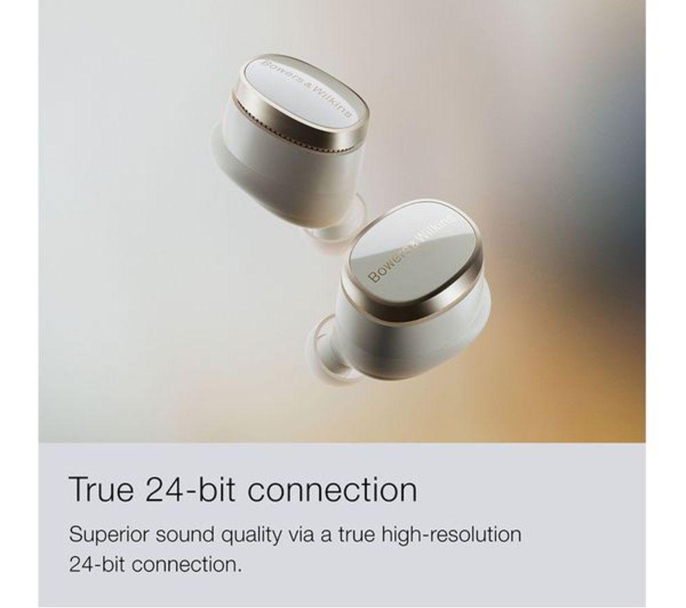 BOWERS&WILKINS Pi8 Wireless Bluetooth Noise-Cancelling Earbuds - Dove White image number 6 of 10