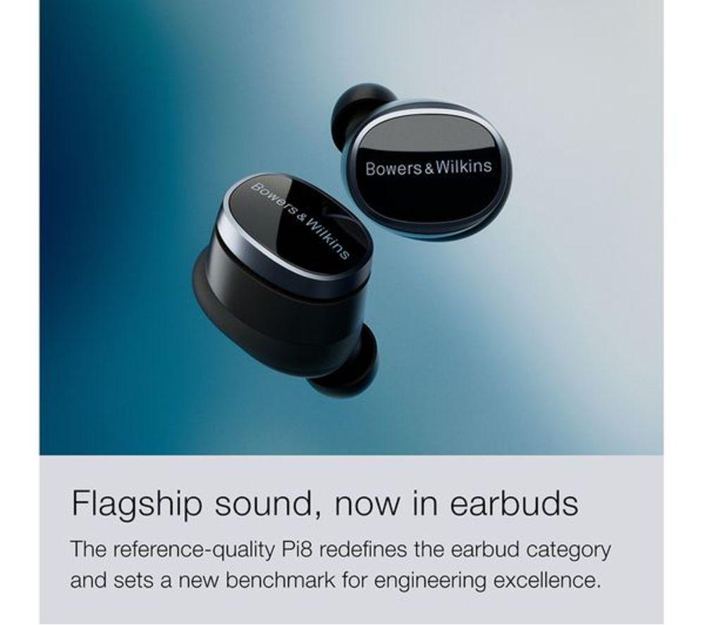 BOWERS&WILKINS Pi8 Wireless Bluetooth Noise-Cancelling Earbuds - Dove White image number 7 of 10
