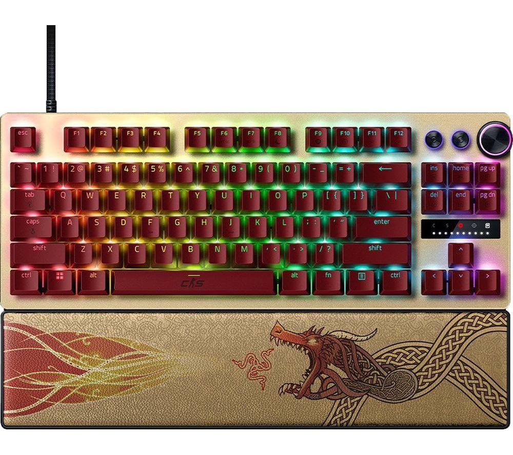 Razer Huntsman V3 Pro Tkl Mechanical Gaming Keyboard - Counter Strike 2 Edition, Gold,Red