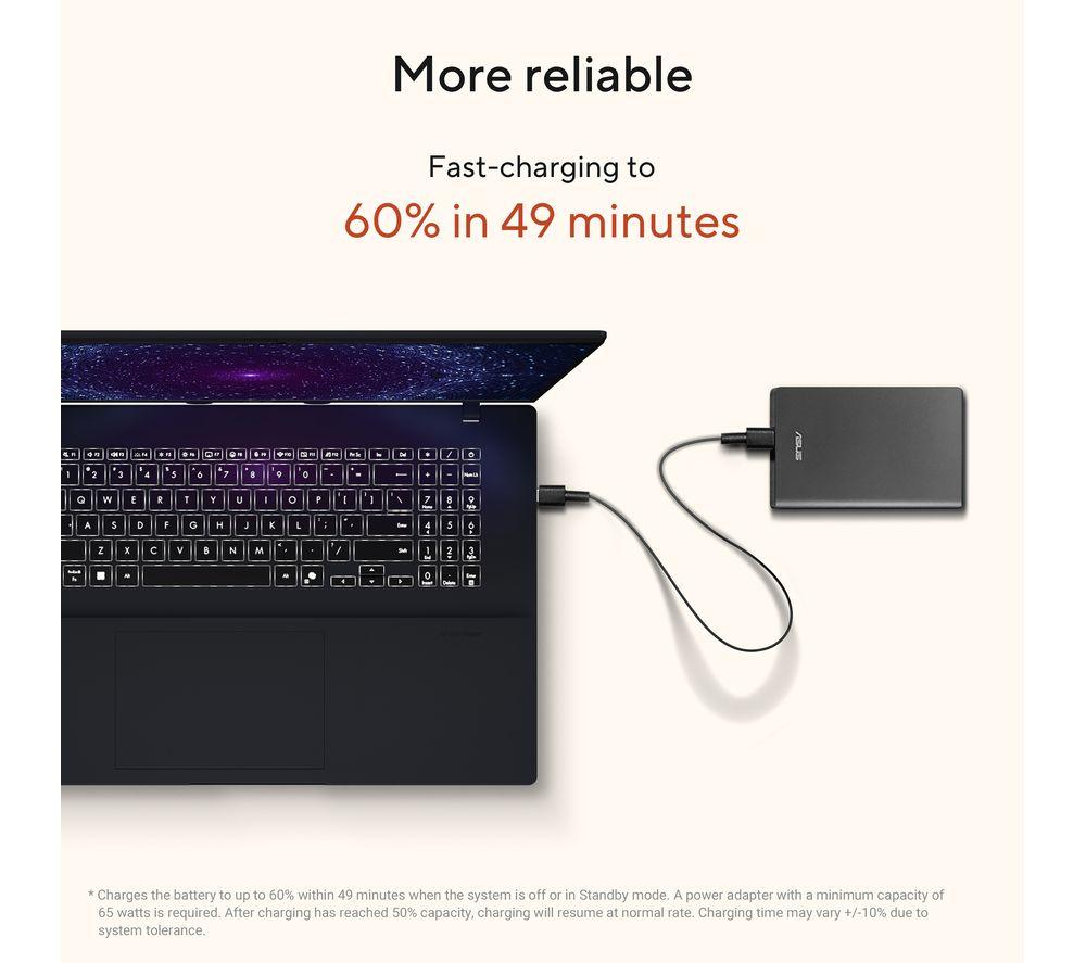ASUS Vivobook 18 M1807GA 18" Laptop, Copilot+ PC - AMD Ryzen AI 7, 1 TB SSD, Quiet Blue image number 6 of 9