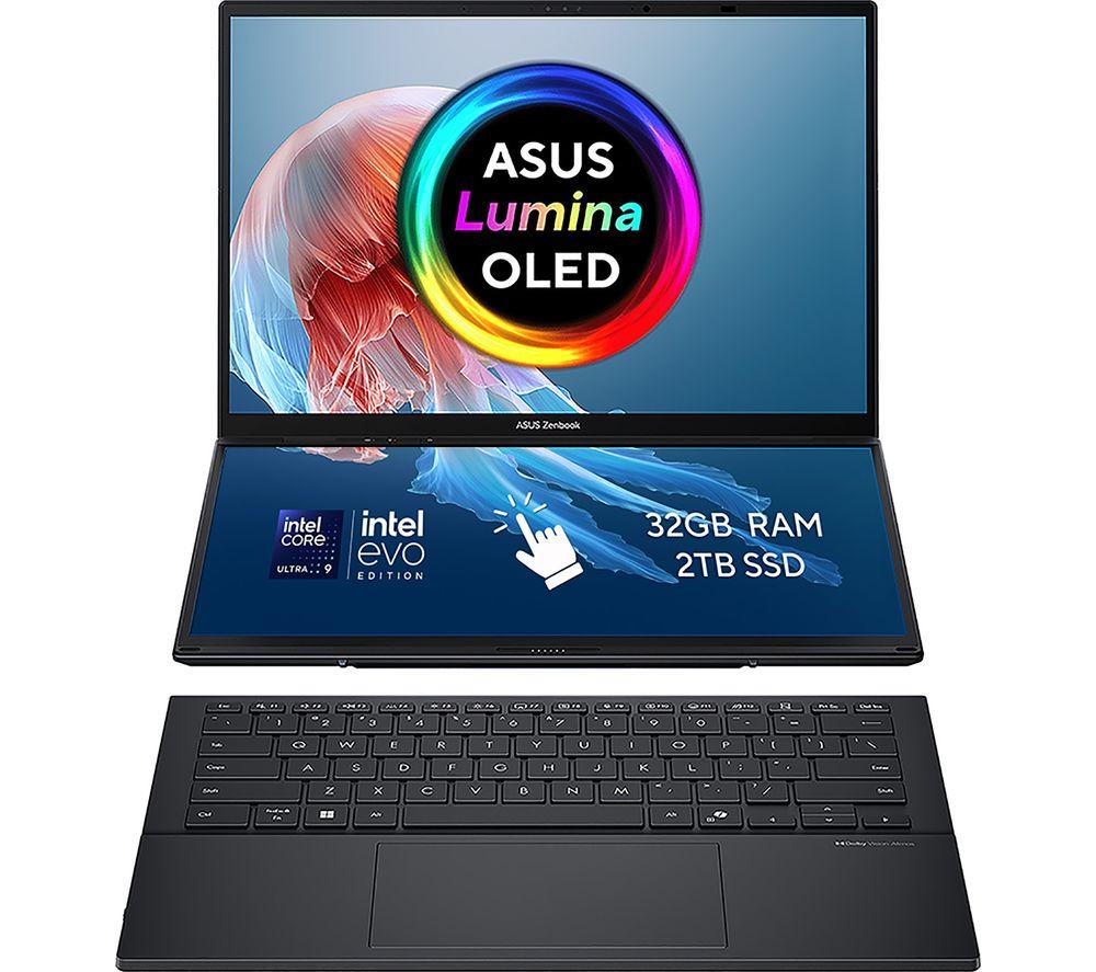 Asus Zenbook Duo 14" 2 In 1 Laptop - Intel®Core Ultra 9, 2 Tb Ssd, Inkwell Grey, Silver/Grey