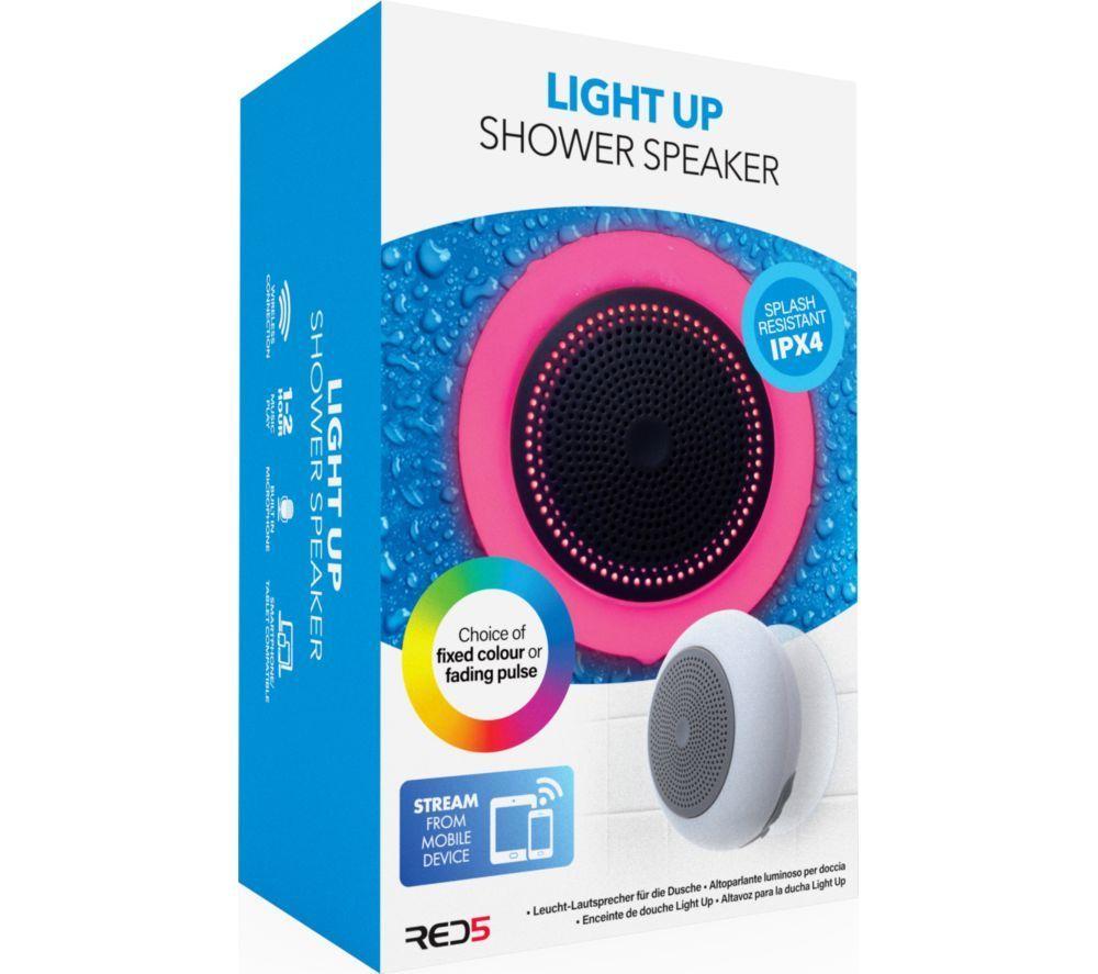 RED5 Portable Bluetooth Light Up Shower Speaker - White image number 2 of 3