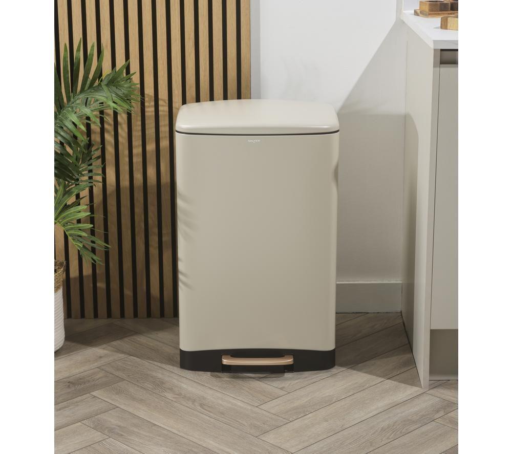 SALTER BW14806 50-litre Rectangular Bin - Cream image number 4 of 7