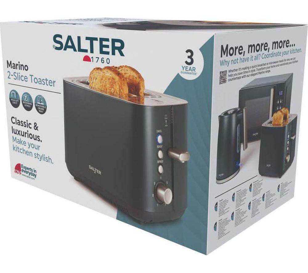SALTER Marino EK5564BGRY 2-Slice Toaster - Grey image number 2 of 7