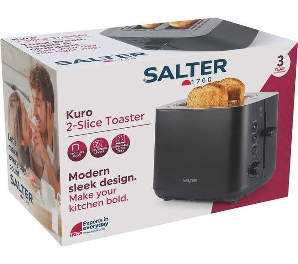 SALTER Kuro EK5564MBLK 2-Slice Toaster - Black image number 7 of 7