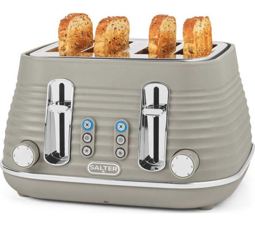 SALTER Ripple EK5743TPE 4-Slice Toaster - Taupe image number 3 of 7