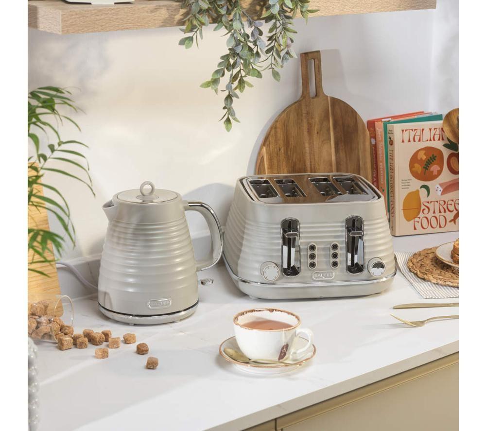 SALTER Ripple EK5743TPE 4-Slice Toaster - Taupe image number 4 of 7