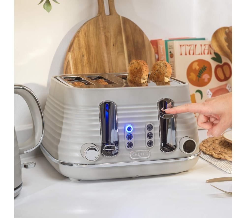 SALTER Ripple EK5743TPE 4-Slice Toaster - Taupe image number 5 of 7