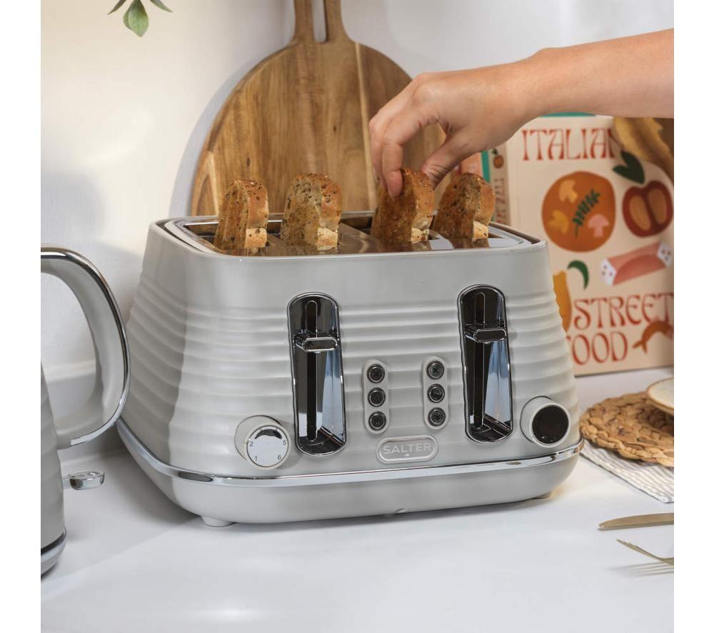 SALTER Ripple EK5743TPE 4-Slice Toaster - Taupe image number 6 of 7