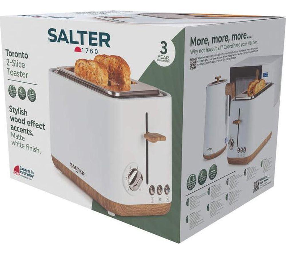 SALTER Toronto EK6722WWHT 2-Slice Toaster - White image number 3 of 6